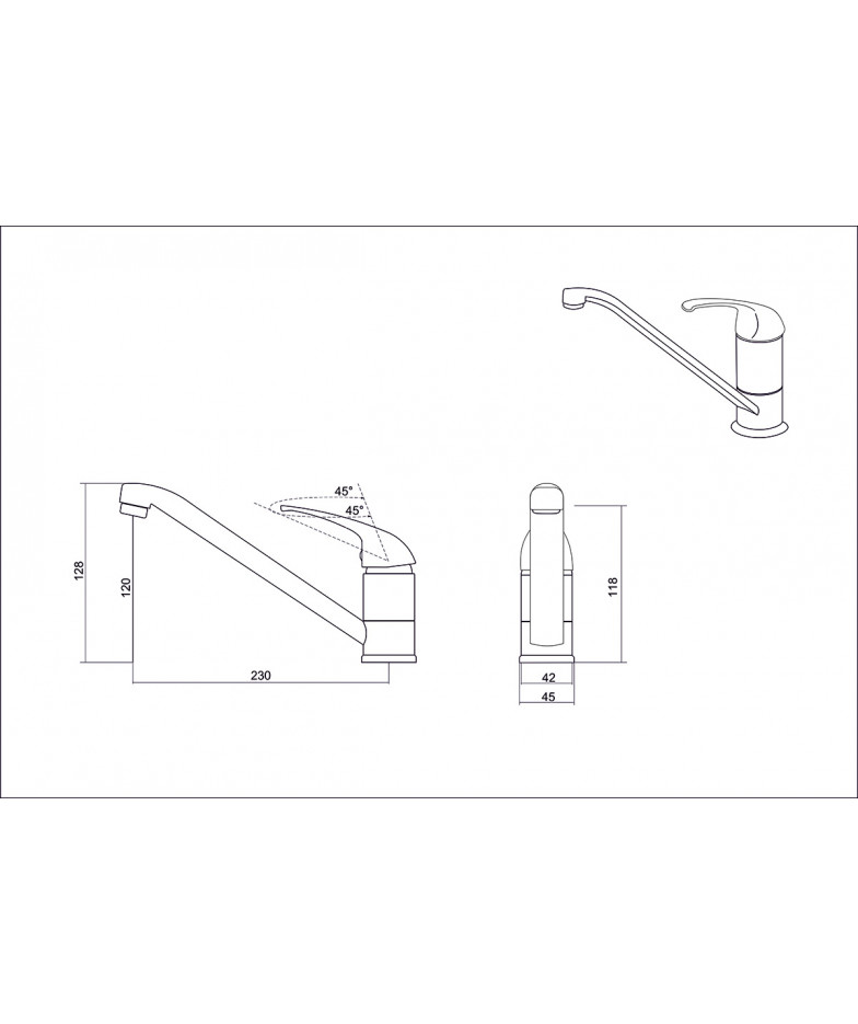 Смеситель EMAR EC-3009 Хром