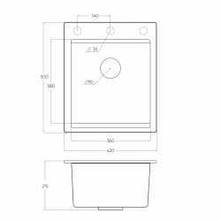Кухонная мойка EMAR EMQ-1420.Q Берилл