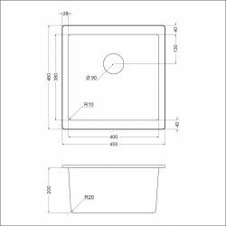 Кухонная мойка EMAR EMQ-1455.P Антрацит