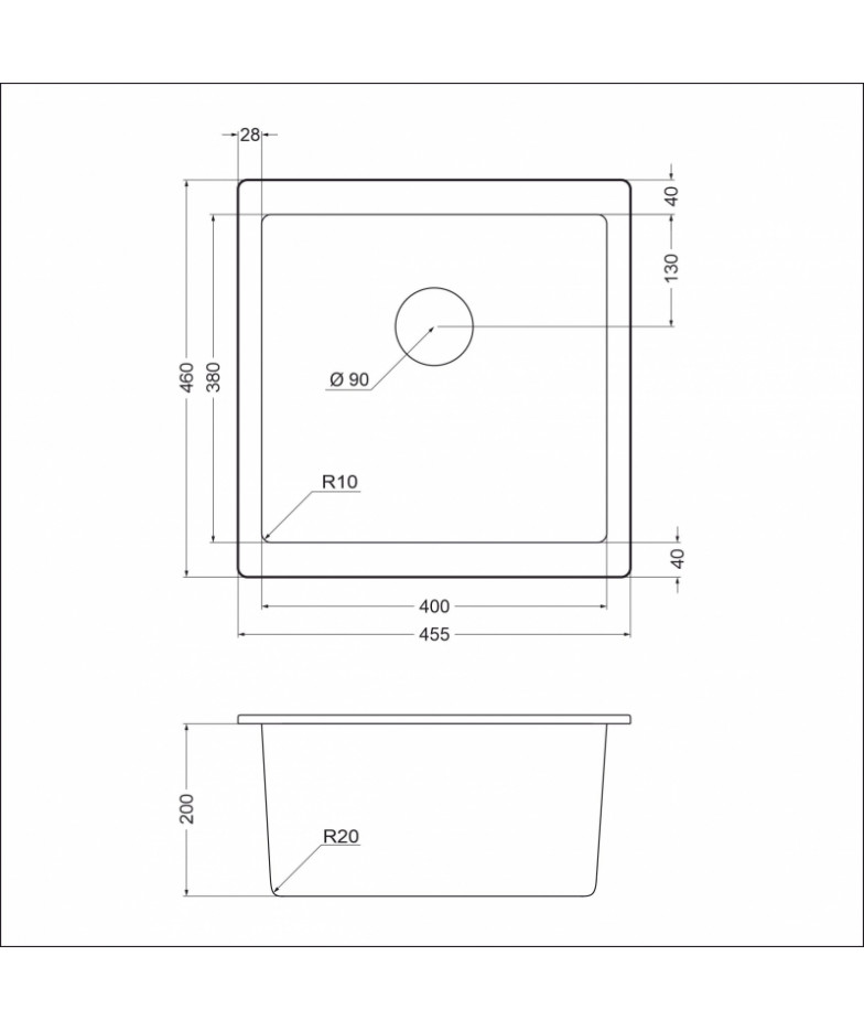 Кухонная мойка EMAR EMQ-1455.P Антрацит