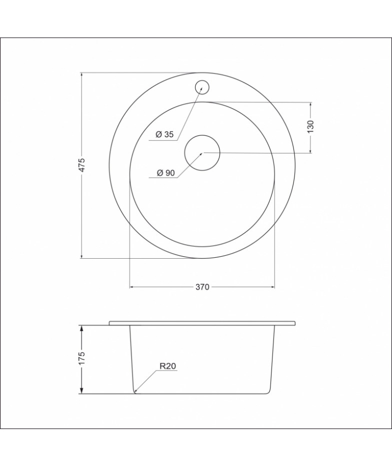 Кухонная мойка EMAR EMQ-1475.C Антрацит