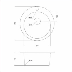 Кухонная мойка EMAR EMQ-1475.C Морион