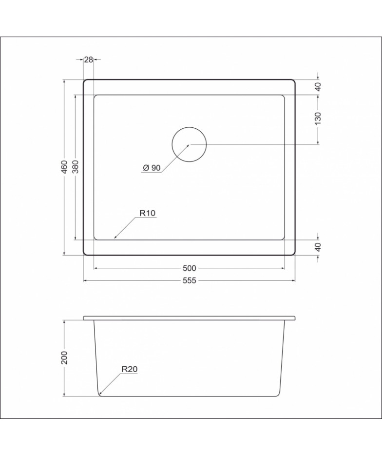 Кухонная мойка EMAR EMQ-1555.P Барит