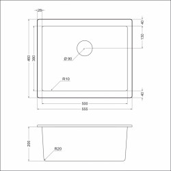 Кухонная мойка EMAR EMQ-1555.P Оникс