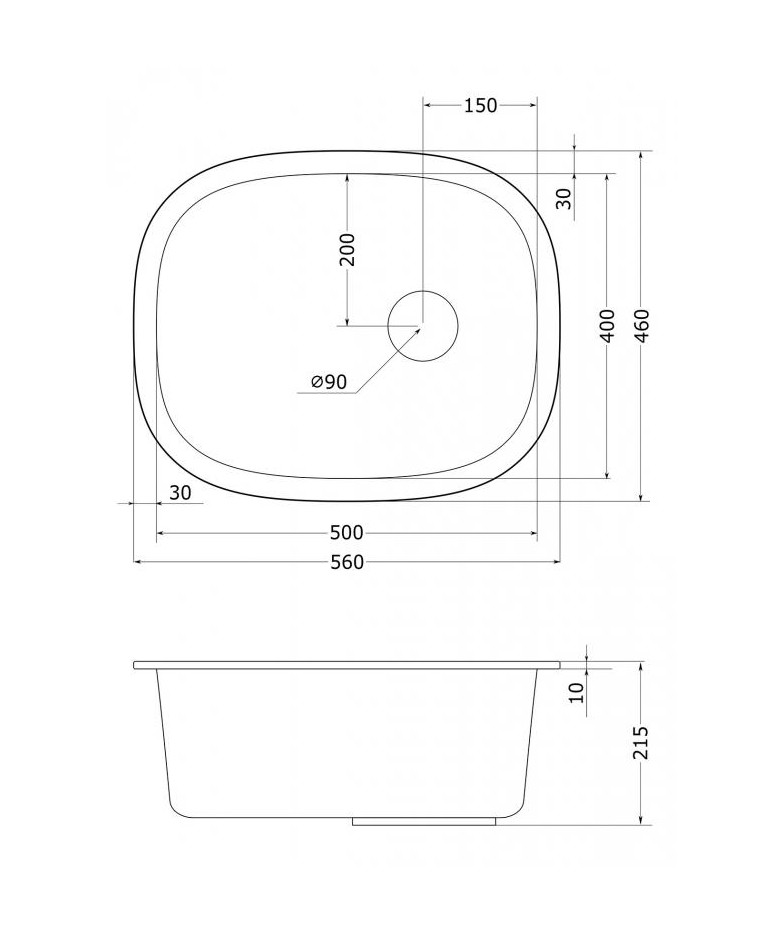 Кухонная мойка EMAR EMQ-1560.P Антрацит
