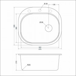 Кухонная мойка EMAR EMQ-1570.C Берилл