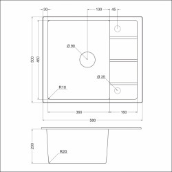 Кухонная мойка EMAR EMQ-1580.Q Антрацит
