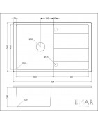 Кухонная мойка EMAR EMQ-1800.Q Оникс