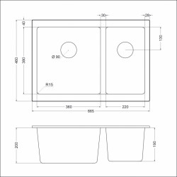 Кухонная мойка EMAR EMQ-2665.PL Алмаз