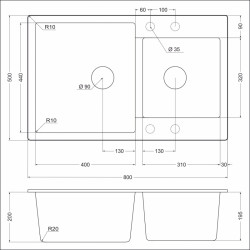 Кухонная мойка EMAR EMQ-2800.Q Агат