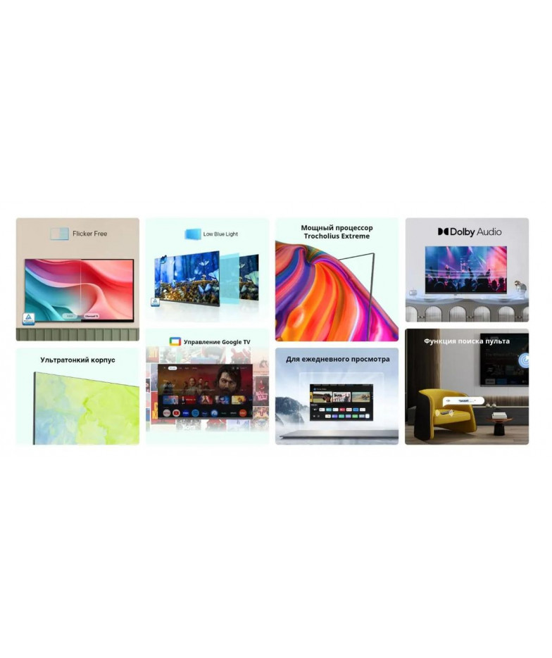 40 Телевизор SKYWORTH 40E55G, FULL HD, черный, СМАРТ ТВ, Google TV