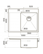 Кухонная мойка Omoikiri Akisame 65-LG-R 4973084 65x51 см, светлое золото