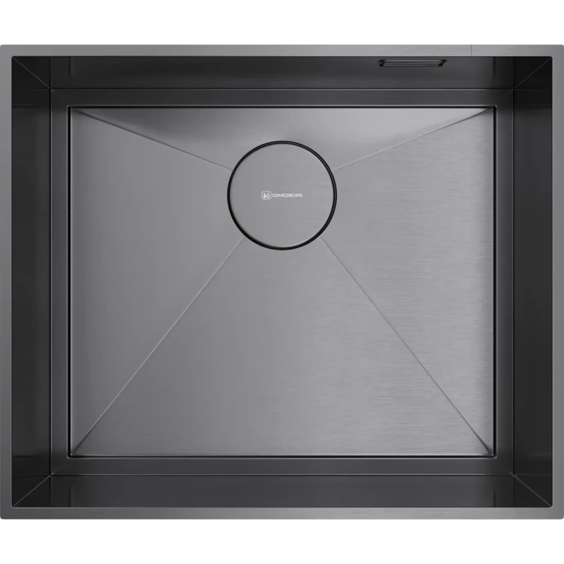 Кухонная мойка Omoikiri Kasen 53-26-INT-GM 4993496 53x45 см, вороненая сталь
