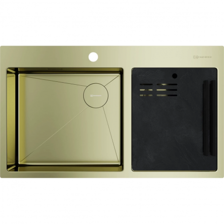 Кухонная мойка Omoikiri Akisame 86-2 Side-LG 4997048 86x51 см, светлое золото