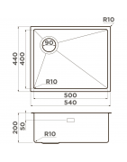 Кухонная мойка Omoikiri Taki 54-U/IF-L-GB Side SF 4997476 54x44 см, графит