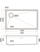 Кухонная мойка Omoikiri Taki 74-U/IF-LG Side-L 4997472 74x44 см, светлое золото