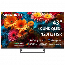 43 Телевизор SKYWORTH 43Q67H QLED+, 4K Ultra HD, СМАРТ ТВ, Google TV, черный