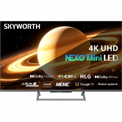 65 Телевизор SKYWORTH 65X67H Nexo Mini-LED QLED+, 4K Ultra HD, СМАРТ ТВ, Google TV, черный